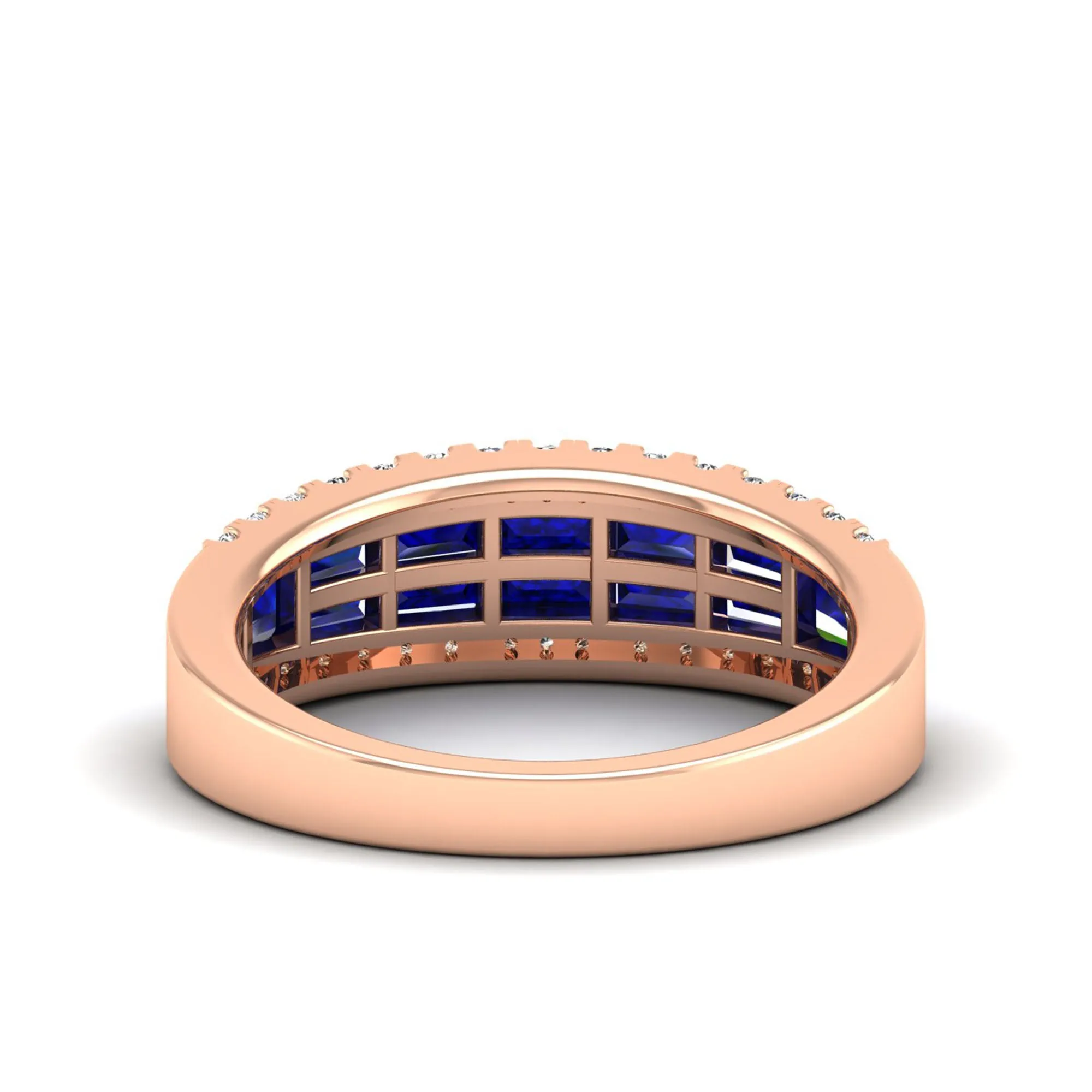 Baguette Sapphire and Diamond Band
