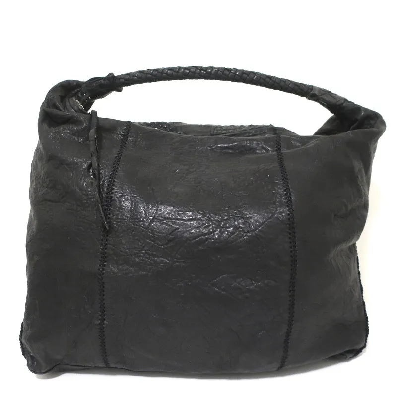 Parker Ochs POD Crocodile Hobo Black Extra Large Shoulder Bag